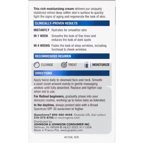 Neutrogena Retinol Regenerating Cream Instructiond