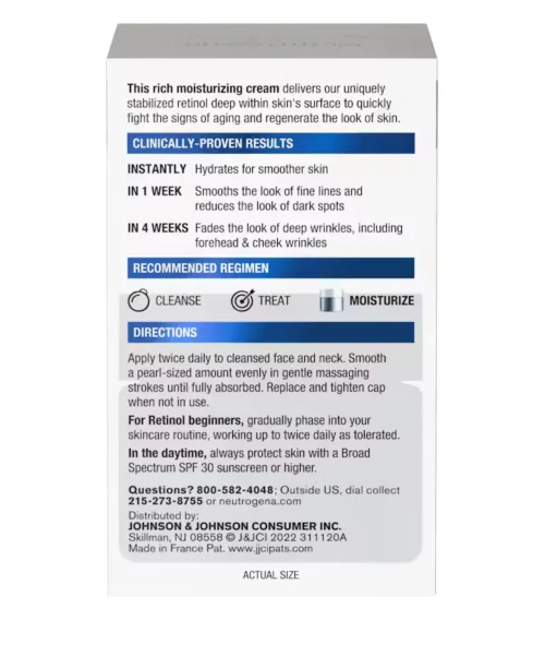 Neutrogena Retinol Regenerating Cream Instructiond