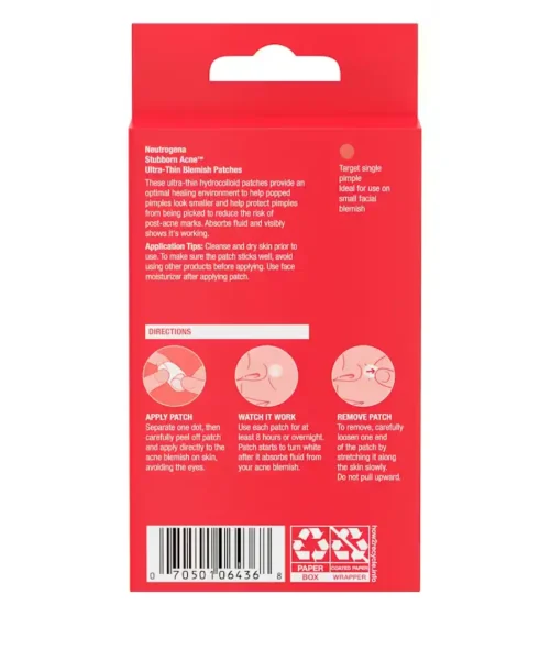 Neutrogena Stubborn Acne® Ultra-Thin Blemish Patches Direction