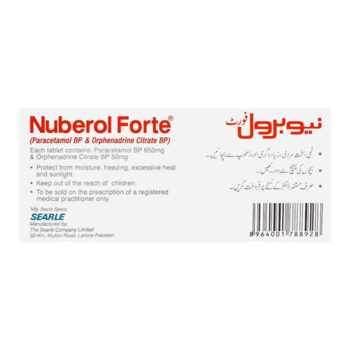 Searle Nuberol Forte Tablet Back Cover